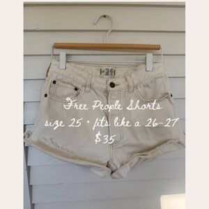Free People Off-White Jean Shorts